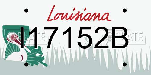 I17152B Louisiana License Plate