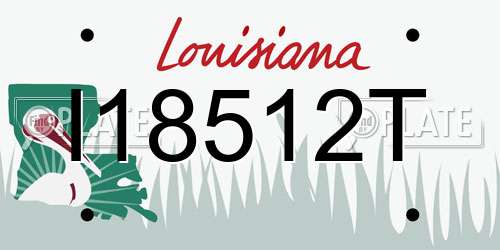 I18512T Louisiana License Plate