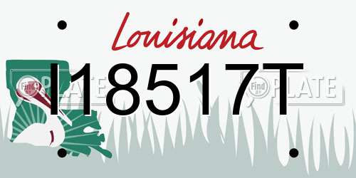 I18517T Louisiana License Plate