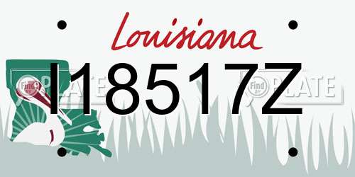 I18517Z Louisiana License Plate