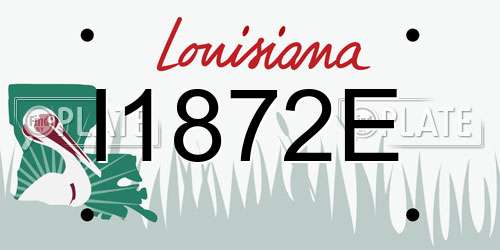 I1872E Louisiana License Plate