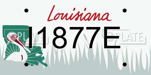 I1877E Louisiana License Plate