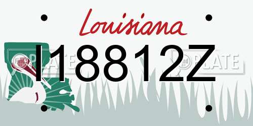 I18812Z Louisiana License Plate