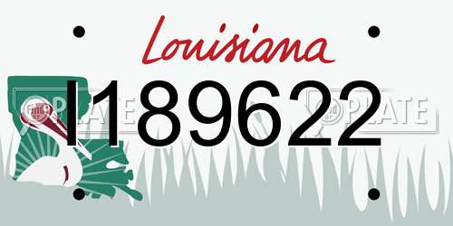 I189622 Louisiana License Plate