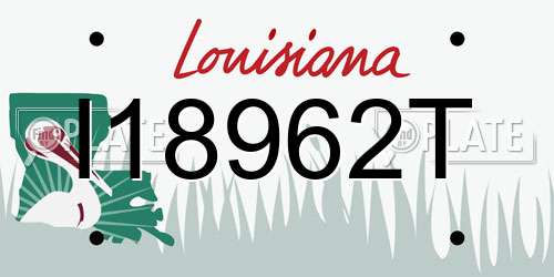 I18962T Louisiana License Plate