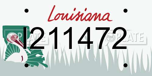 I211472 Louisiana License Plate