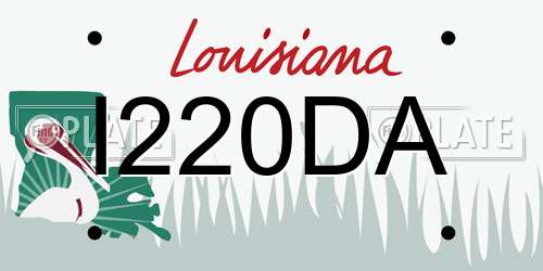 I220DA Louisiana License Plate