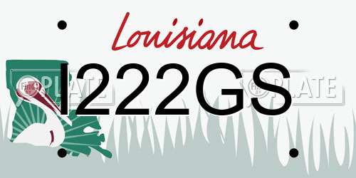 I222GS Louisiana License Plate