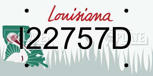 I22757D Louisiana License Plate