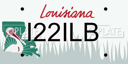 I22ILB Louisiana License Plate