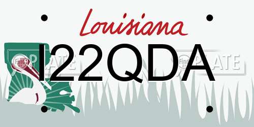 I22QDA Louisiana License Plate