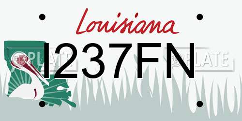 I237FN Louisiana License Plate