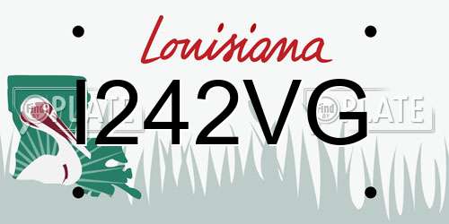 I242VG Louisiana License Plate