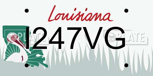 I247VG Louisiana License Plate