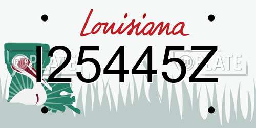 I25445Z Louisiana License Plate