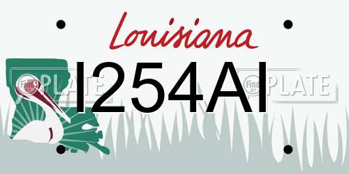 I254AI Louisiana License Plate
