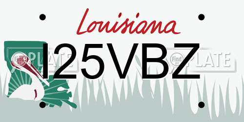 I25VBZ Louisiana License Plate
