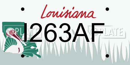 I263AF Louisiana License Plate