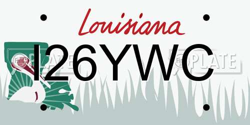 I26YWC Louisiana License Plate