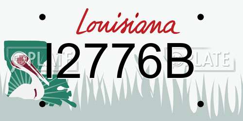 I2776B Louisiana License Plate