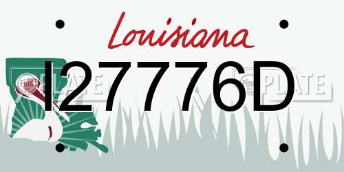 I27776D Louisiana License Plate
