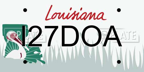 I27DOA Louisiana License Plate