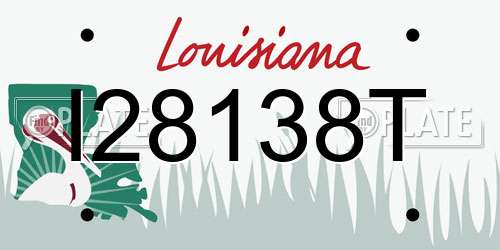 I28138T Louisiana License Plate