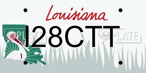 I28CTT Louisiana License Plate