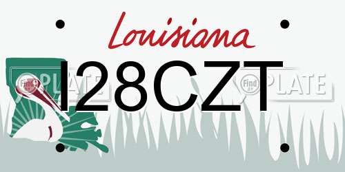 I28CZT Louisiana License Plate