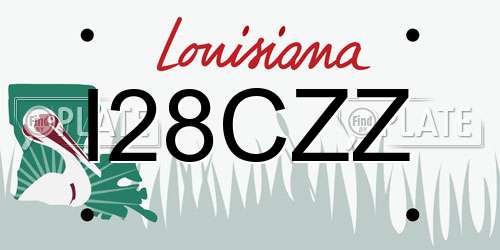 I28CZZ Louisiana License Plate