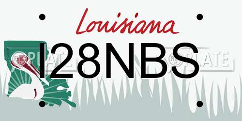 I28NBS Louisiana License Plate