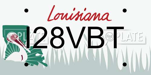 I28VBT Louisiana License Plate