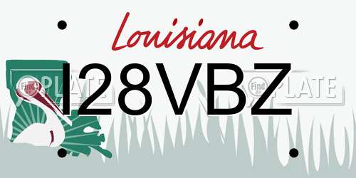 I28VBZ Louisiana License Plate