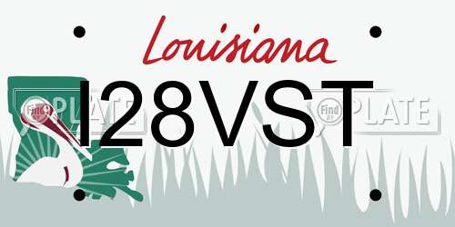 I28VST Louisiana License Plate