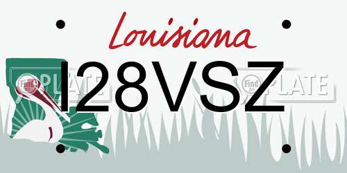 I28VSZ Louisiana License Plate