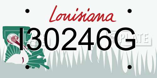 I30246G Louisiana License Plate