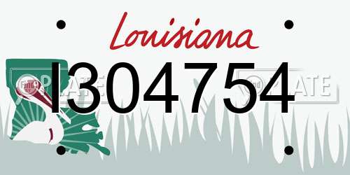 I304754 Louisiana License Plate