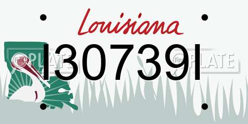 I30739I Louisiana License Plate