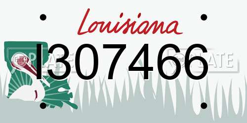 I307466 Louisiana License Plate