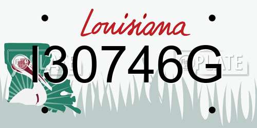 I30746G Louisiana License Plate