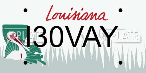 I30VAY Louisiana License Plate