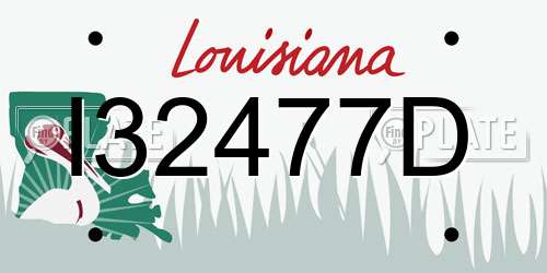 I32477D Louisiana License Plate