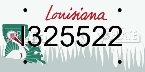 I325522 Louisiana License Plate