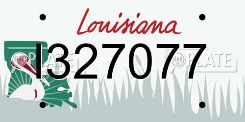 I327077 Louisiana License Plate