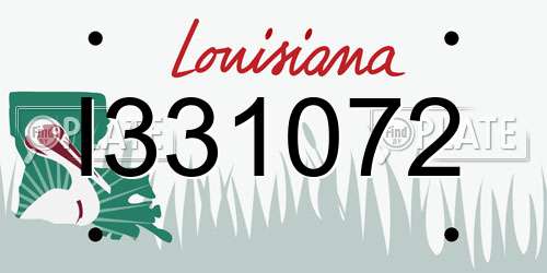 I331072 Louisiana License Plate