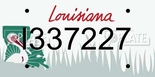 I337227 Louisiana License Plate