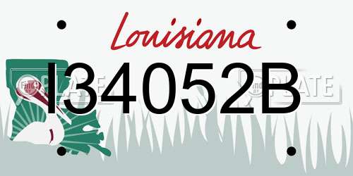 I34052B Louisiana License Plate