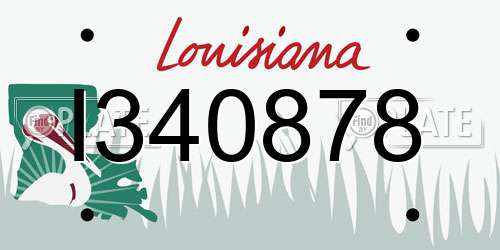 I340878 Louisiana License Plate