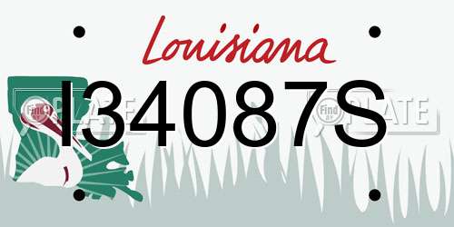 I34087S Louisiana License Plate