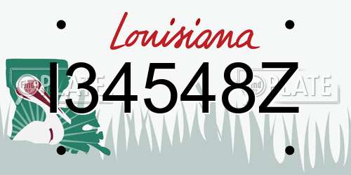 I34548Z Louisiana License Plate